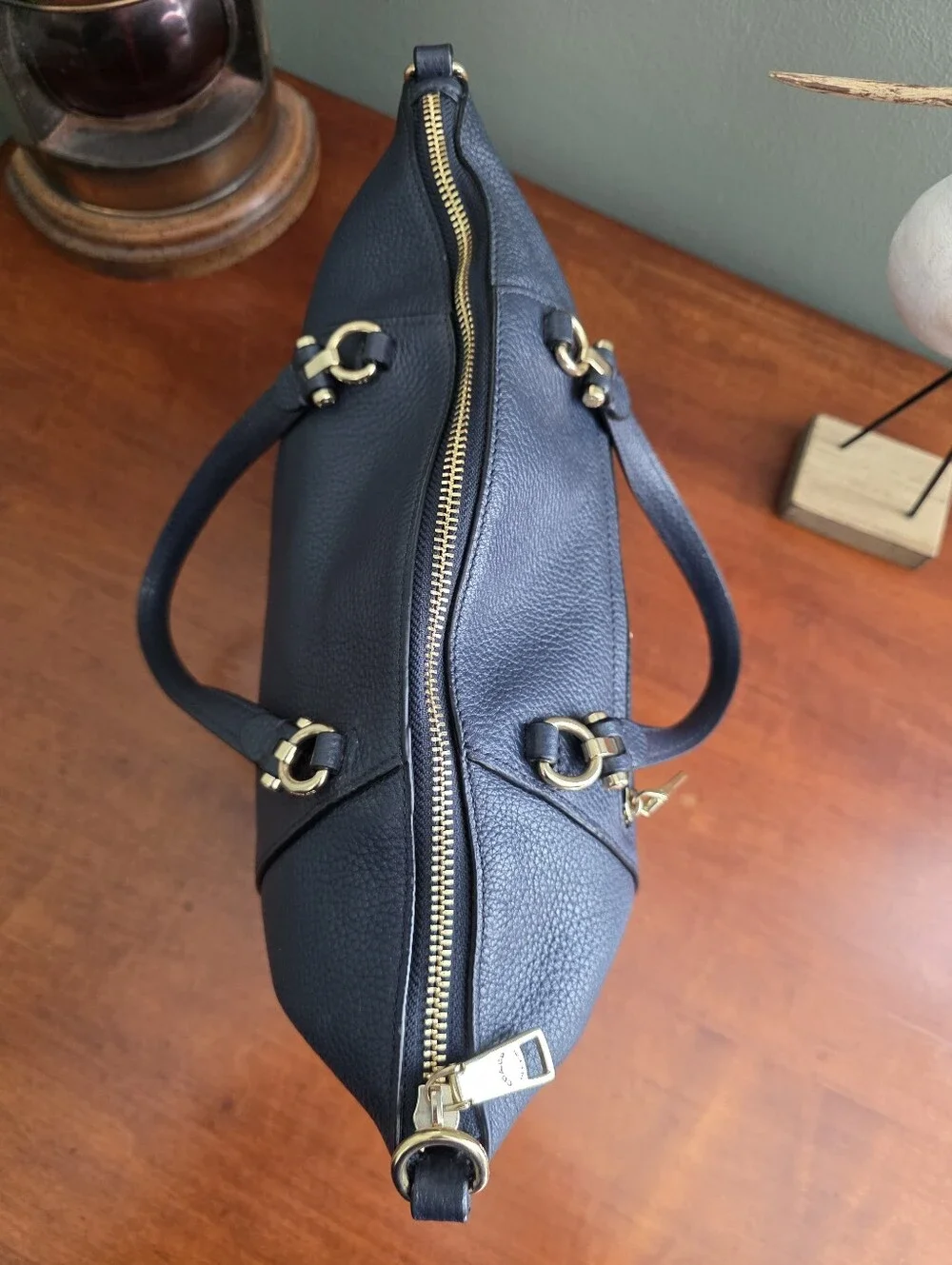 Coach 79997 Prairie Satchel Navy Blue Pebbled Leather Crossbody Bag